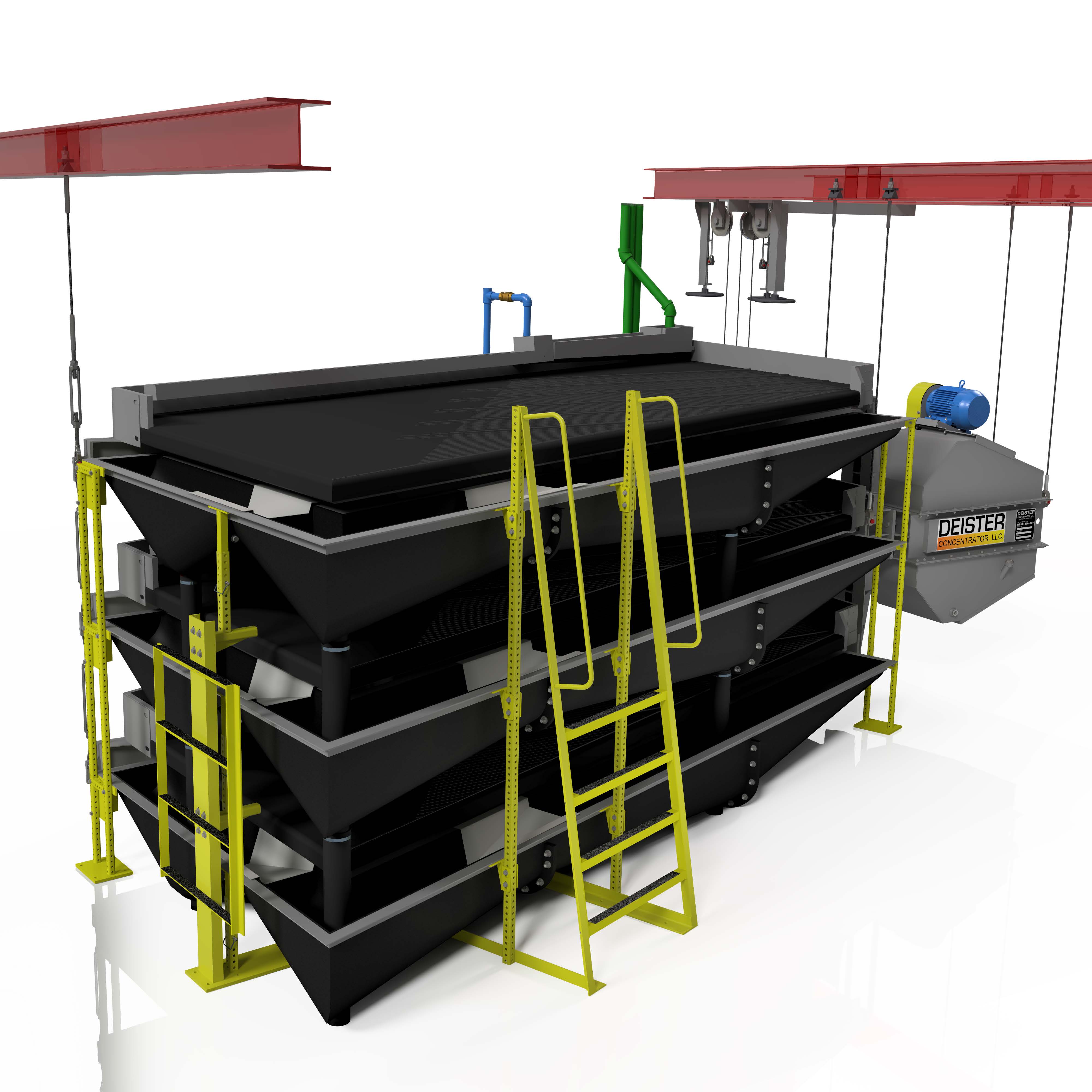 Deister 999 triple-deck suspended table